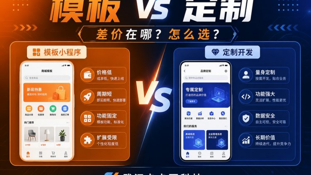 模板小程序和定制开发小程序差价在哪，怎么选？