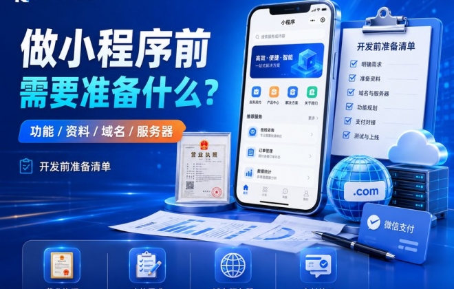 小程序开发前需要准备哪些资料？功能、营业执照、域名和服务器怎么准备？