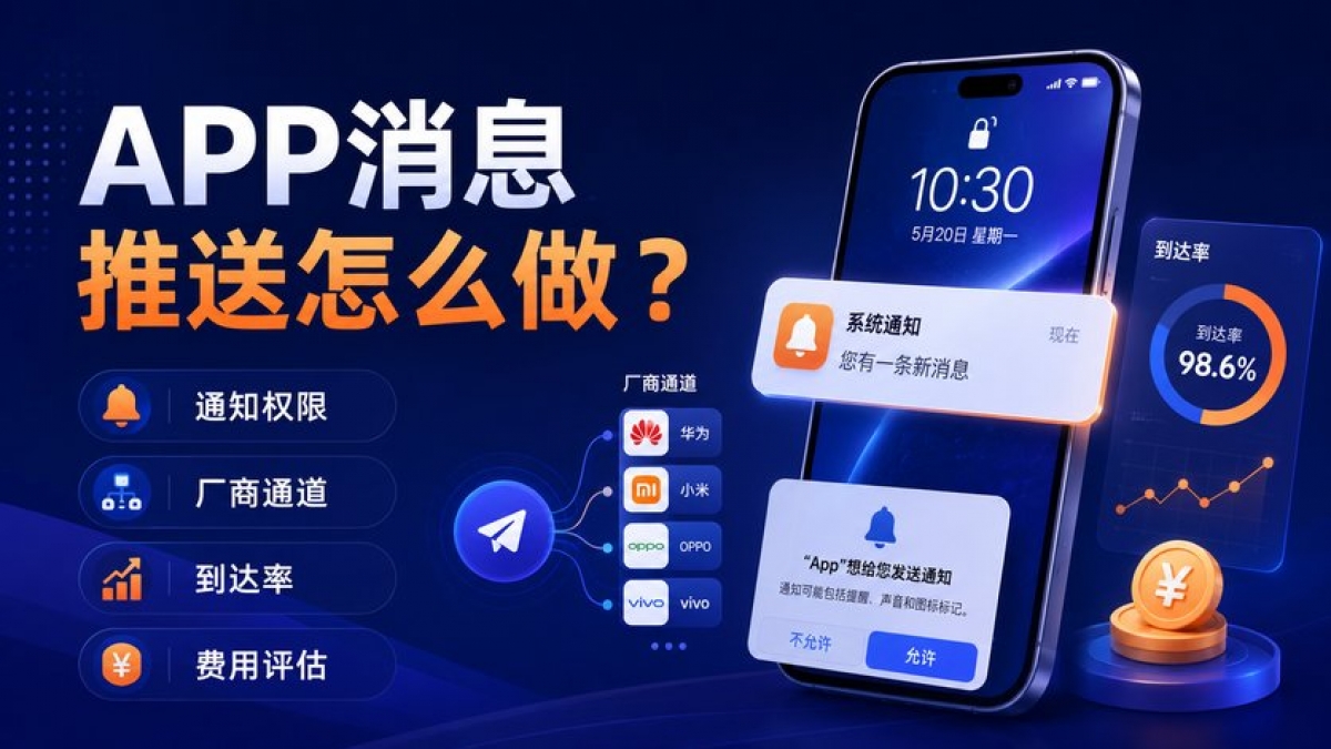APP消息推送怎么做？通知权限、厂商通道、到达率和费用怎么评估