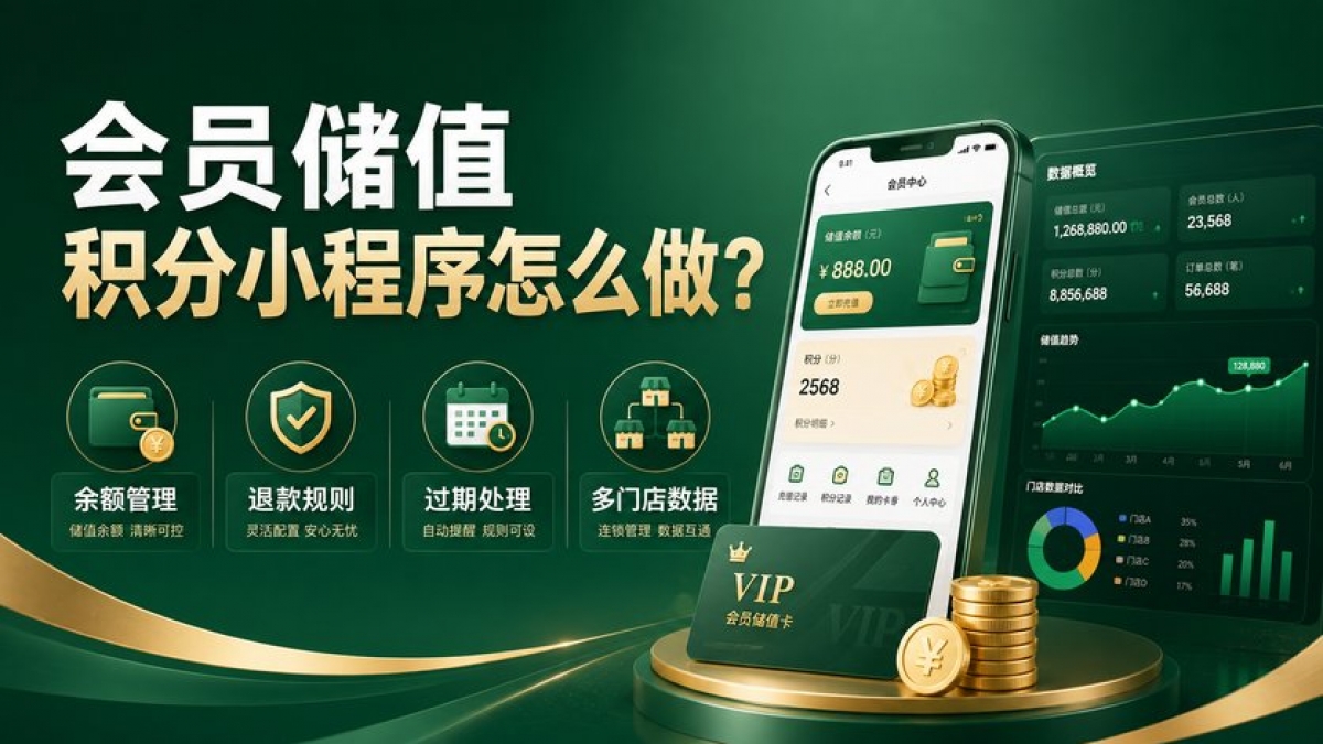 会员储值积分小程序怎么做？余额、退款、过期和多门店数据如何管理