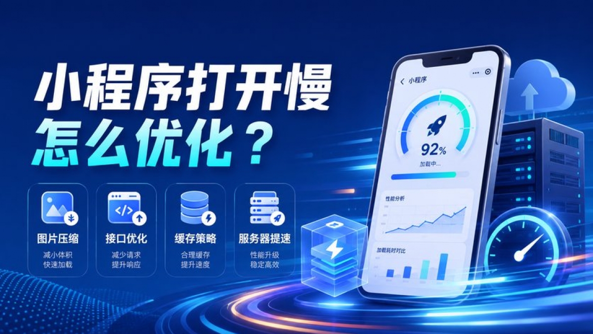 小程序打开慢怎么排查？图片、接口、缓存和服务器怎样优化