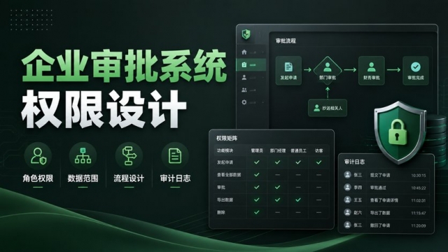 企业审批系统权限怎么设计？角色、数据范围、流程和审计日志怎么规划