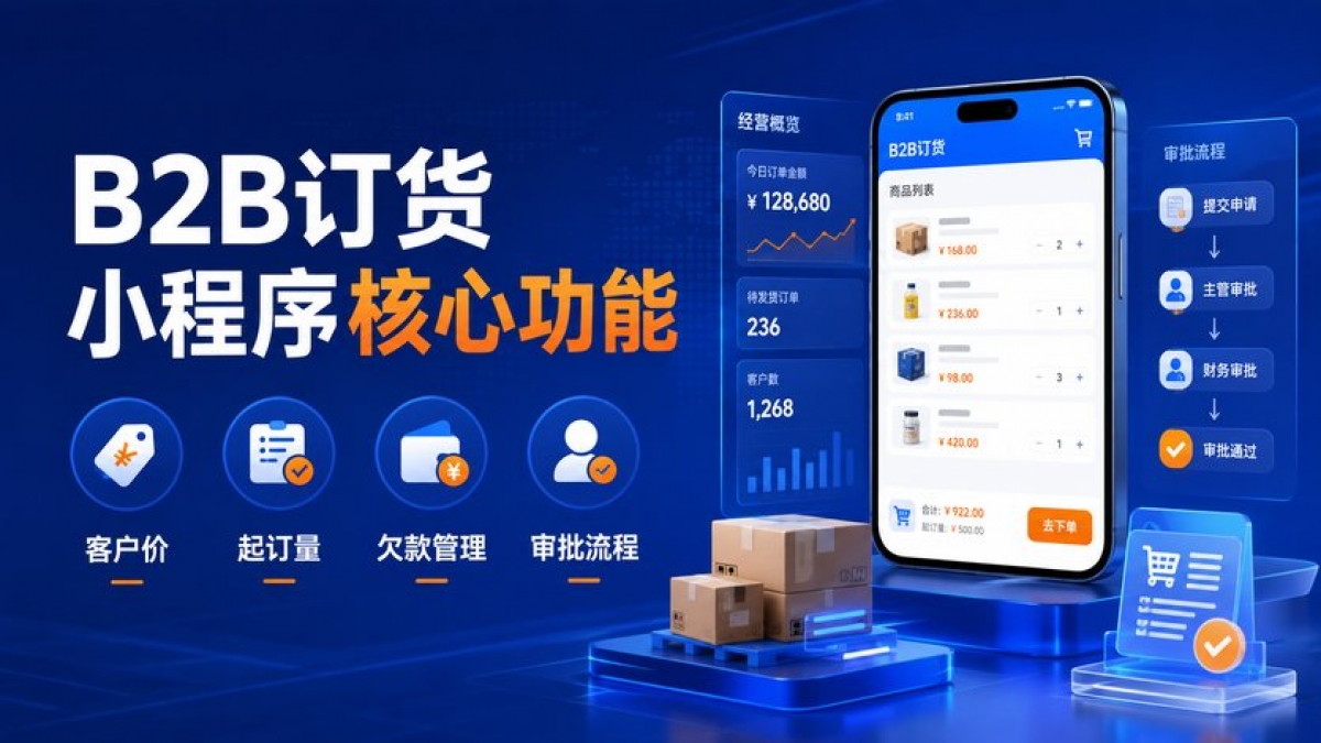 B2B订货小程序需要哪些功能？客户价、起订量、欠款和审批怎么做