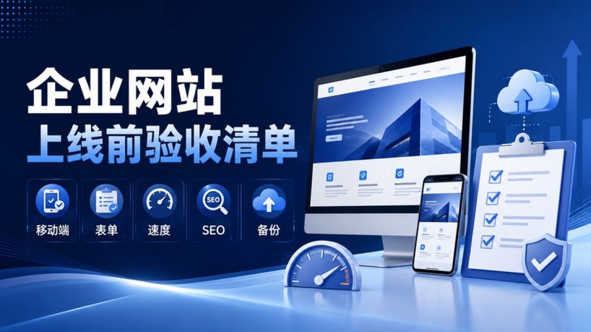 企业网站上线前怎么验收？移动端、表单、速度、SEO和备份检查清单
