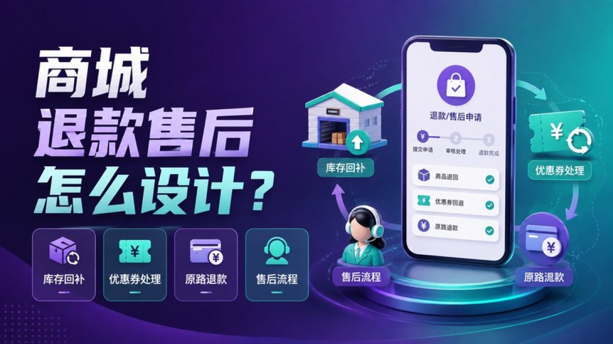 商城小程序退款售后怎么设计？库存回补、优惠券和原路退款如何处理
