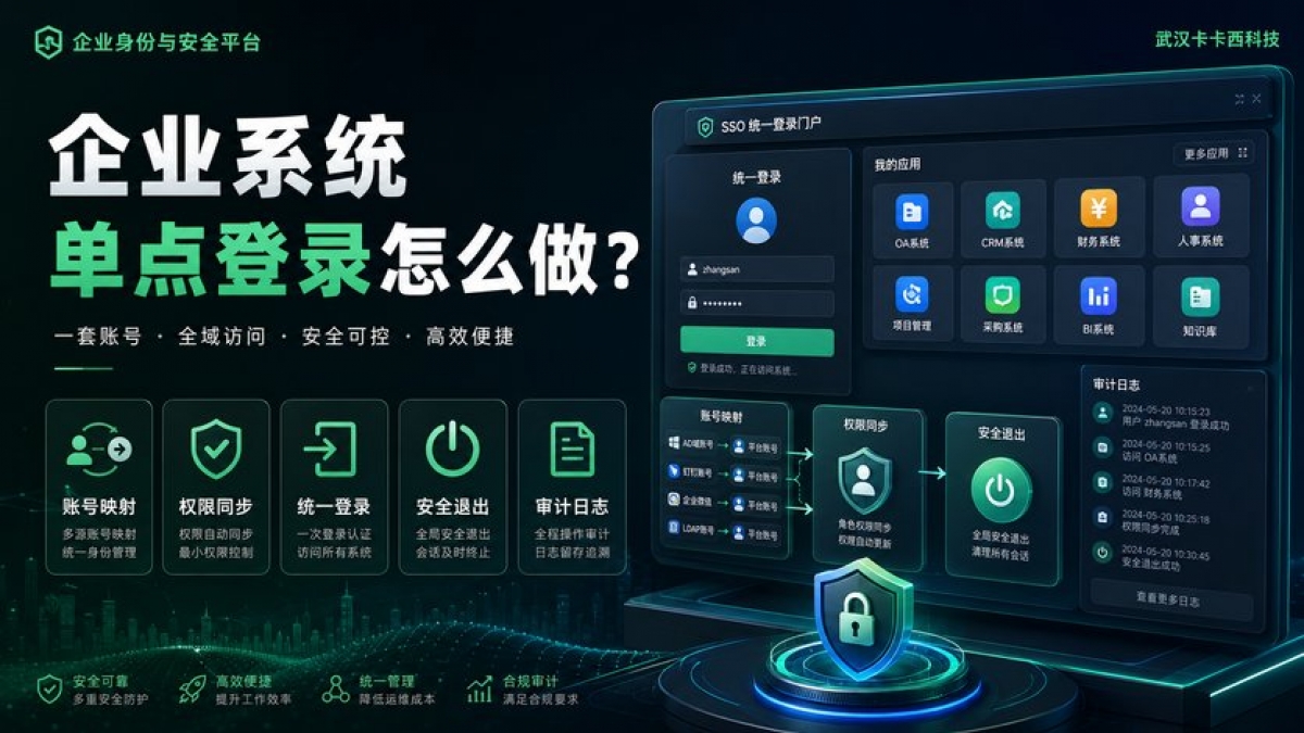 企业系统单点登录怎么做？账号映射、权限同步、退出和审计如何设计