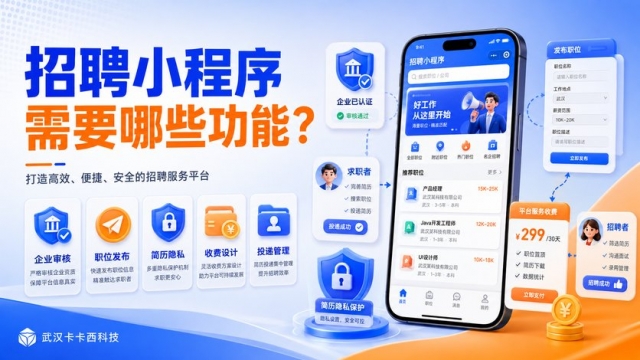 招聘小程序需要哪些功能？企业审核、职位发布、简历隐私和收费怎么设计