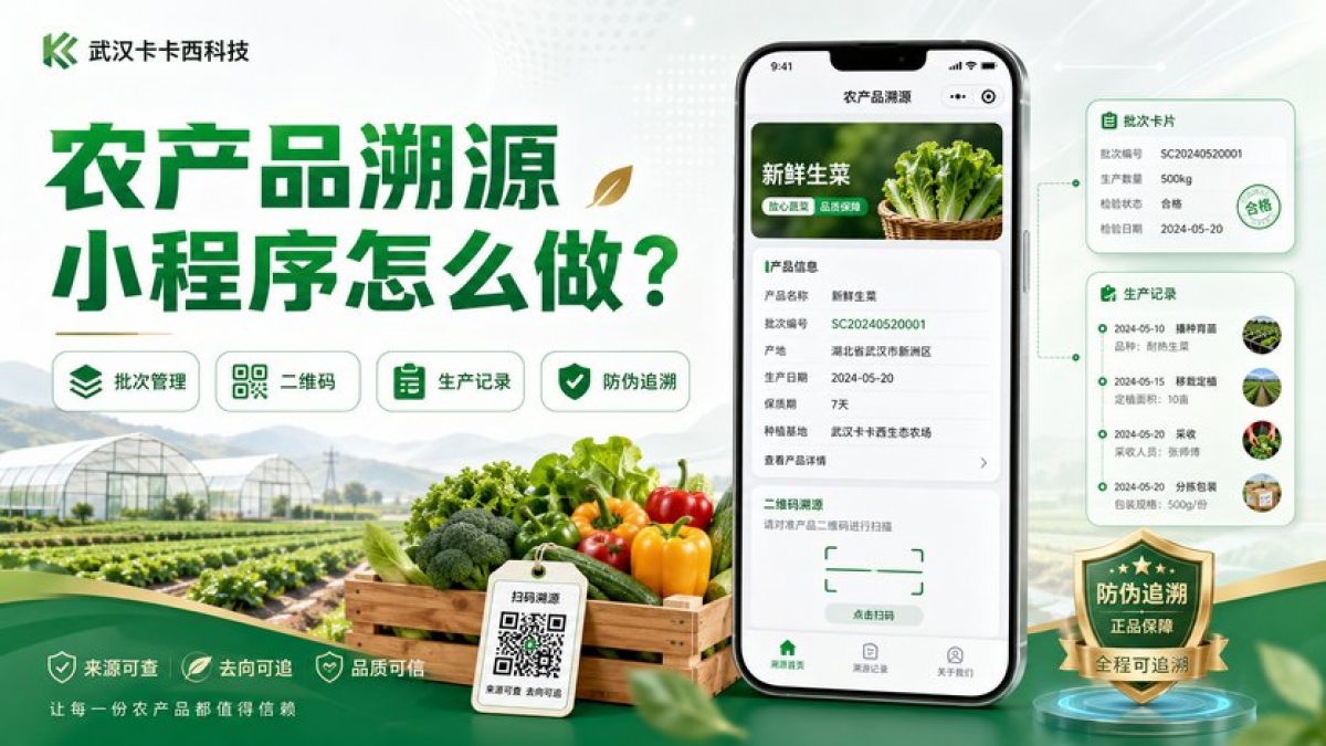 农产品溯源小程序怎么做？批次、二维码、生产记录和防伪如何规划
