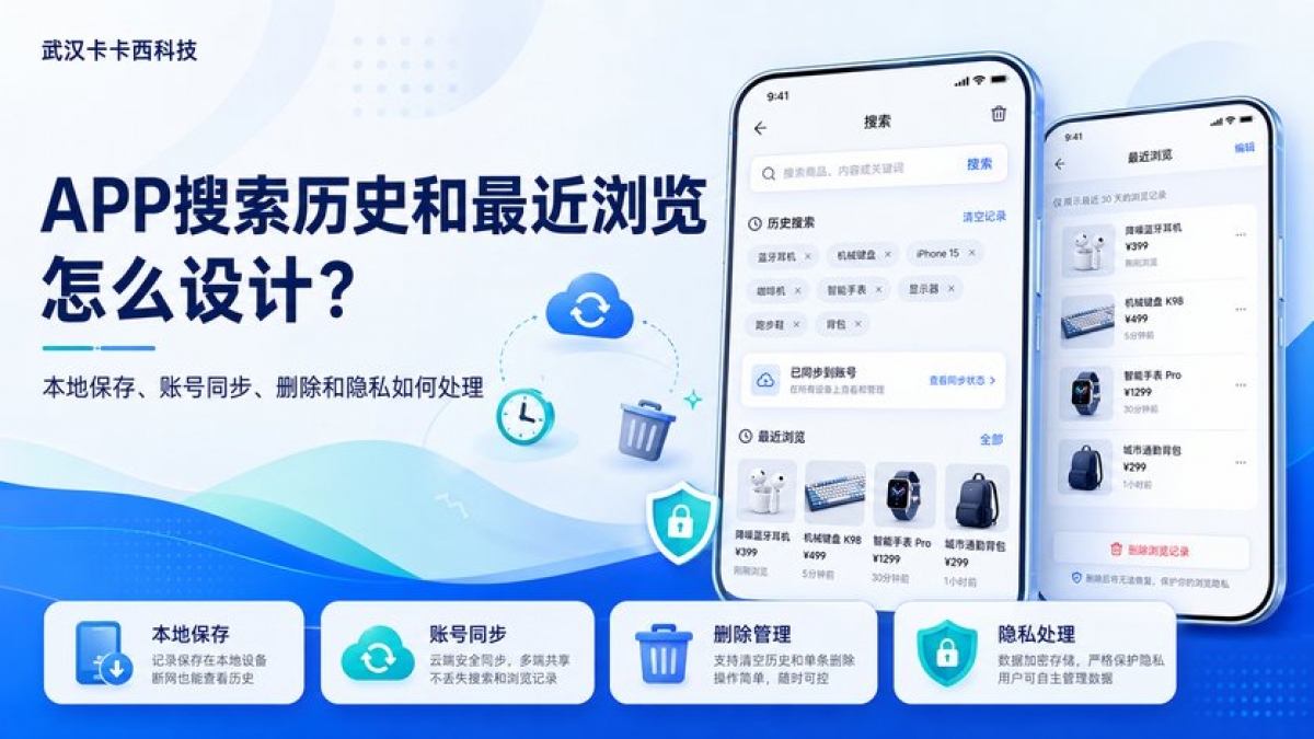 APP搜索历史和最近浏览怎么设计？本地保存、账号同步、删除和隐私如何处理