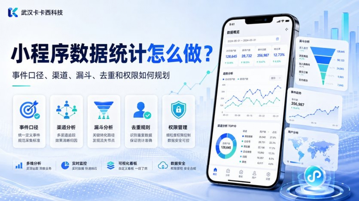 小程序数据统计怎么做？事件口径、渠道、漏斗、去重和权限如何规划