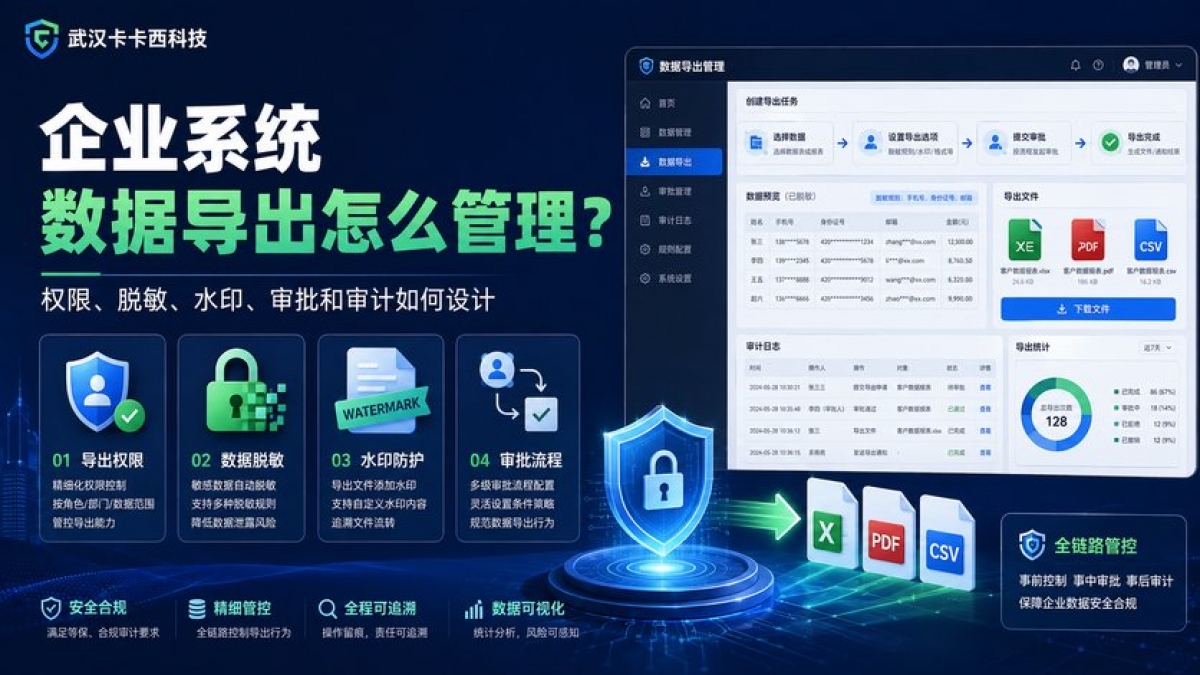 企业系统数据导出怎么管理？权限、脱敏、水印、审批和审计如何设计
