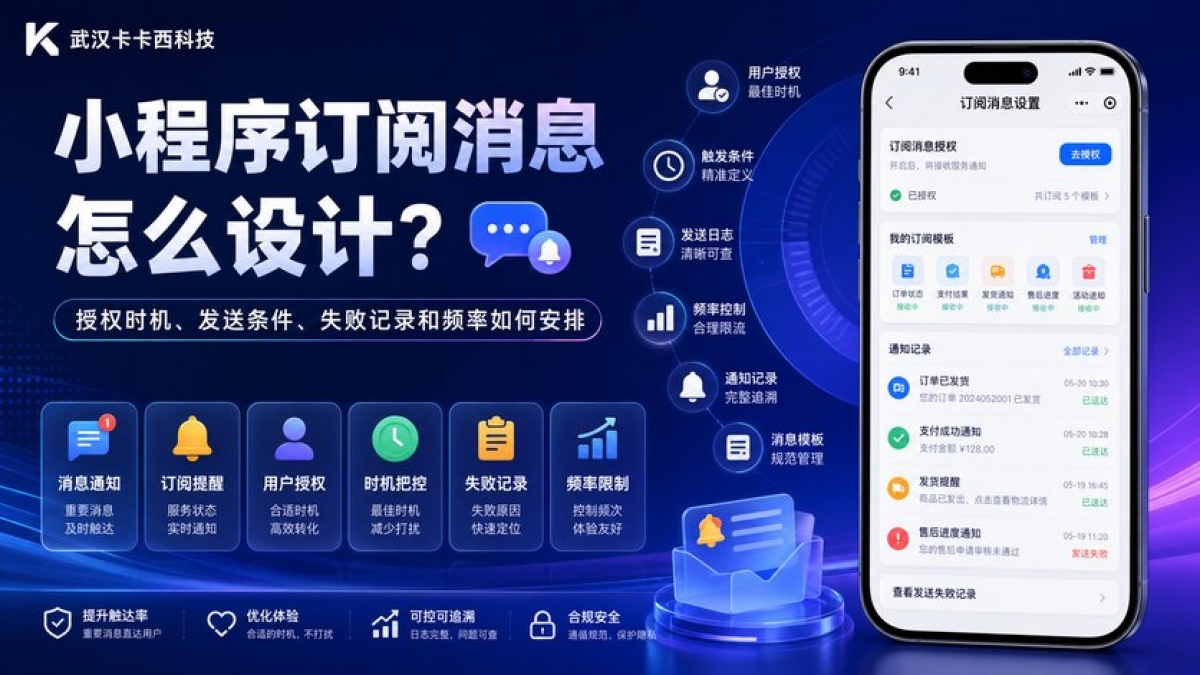 小程序订阅消息怎么设计？授权时机、发送条件、失败记录和频率如何安排