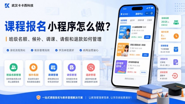 课程报名小程序怎么做？班级名额、候补、调课、请假和退款如何管理