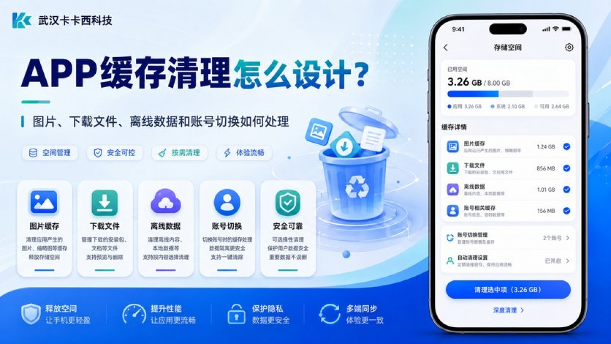 APP缓存清理怎么设计？图片、下载文件、离线数据和账号切换如何处理