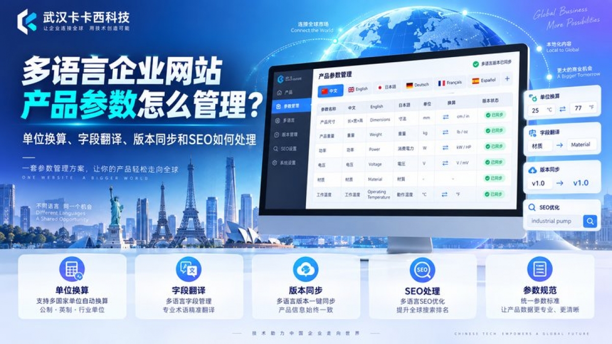 多语言企业网站产品参数怎么管理？单位换算、字段翻译、版本同步和SEO如何处理