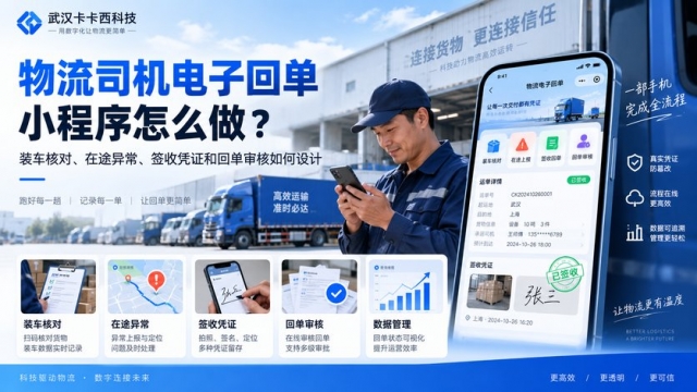 物流司机电子回单小程序怎么做？装车核对、在途异常、签收凭证和回单审核如何设计