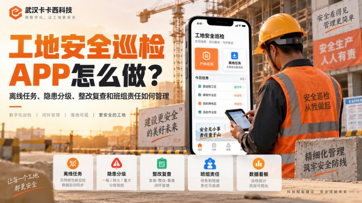 工地安全巡检APP怎么做？离线任务、隐患分级、整改复查和班组责任如何管理
