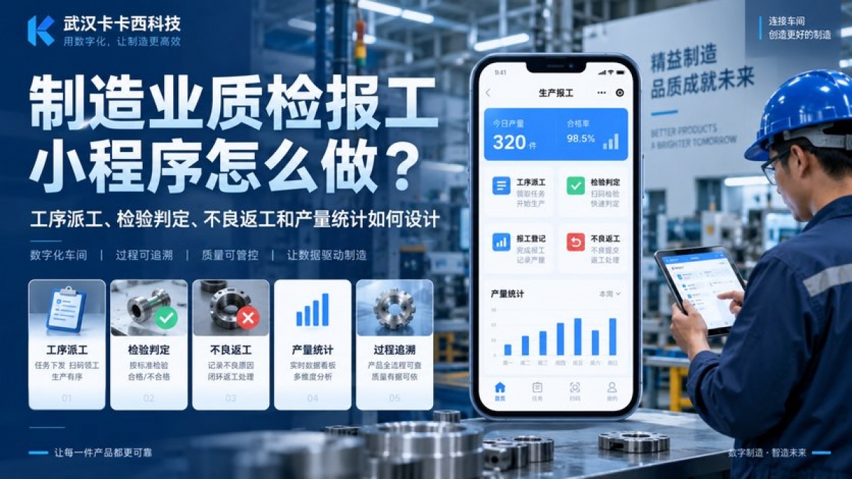 制造业质检报工小程序怎么做？工序派工、检验判定、不良返工和产量统计如何设计