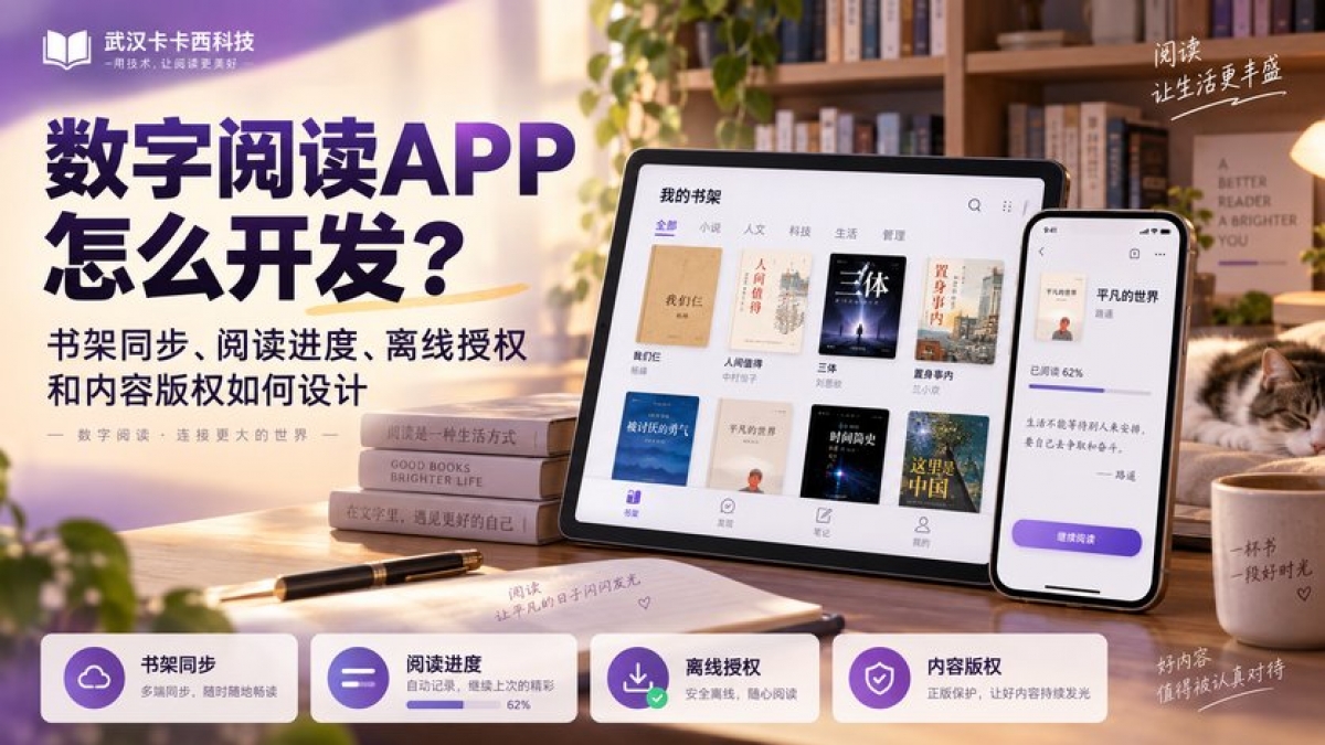 数字阅读APP怎么开发？书架同步、阅读进度、离线授权和内容版权如何设计