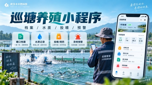 水产养殖巡塘小程序怎么做？塘口档案、水质记录、投喂用药和异常预警如何管理