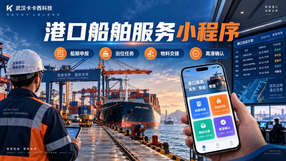 港口船舶服务小程序怎么做？船期申报、泊位任务、物料交接和离港确认如何管理