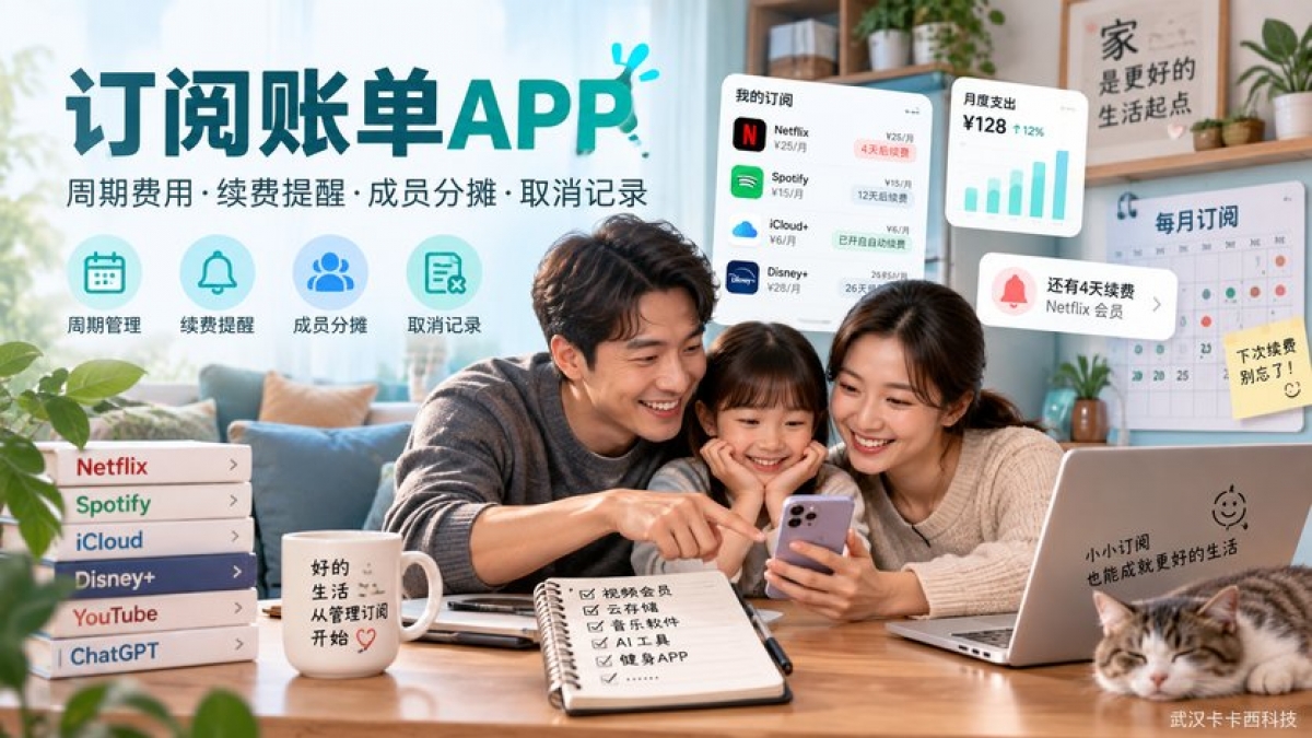 家庭订阅账单APP怎么做？周期费用、续费提醒、成员分摊和取消记录如何管理