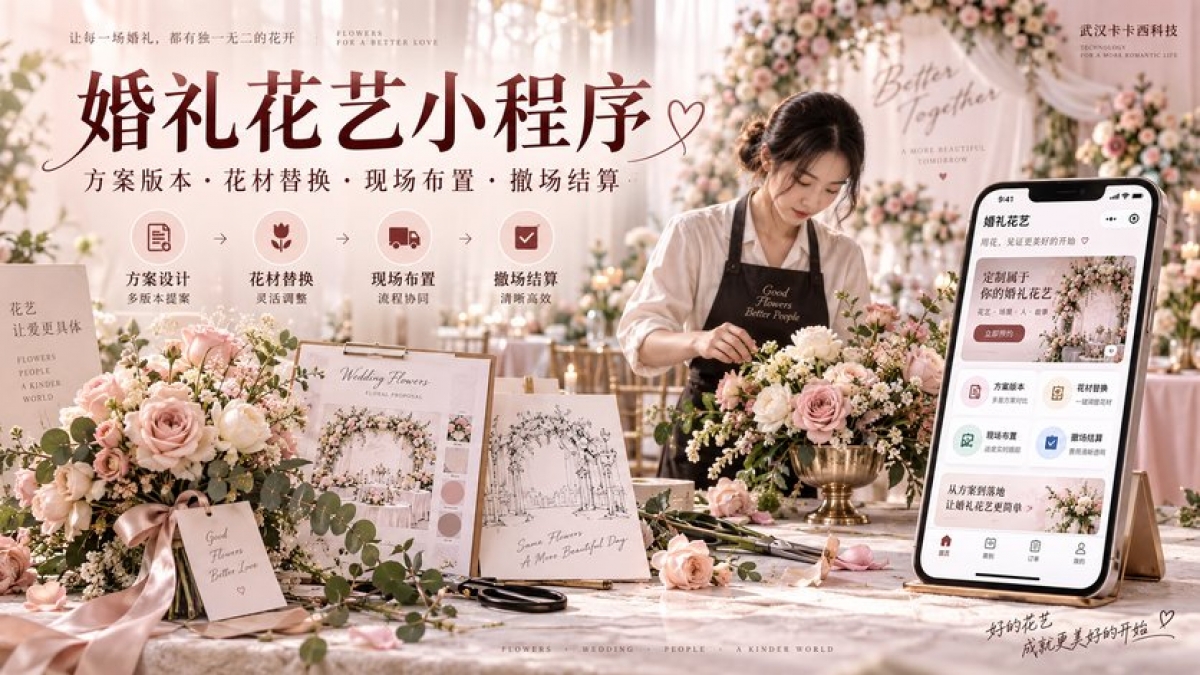 婚礼花艺订单小程序怎么做？方案版本、花材替换、现场布置和撤场结算如何管理