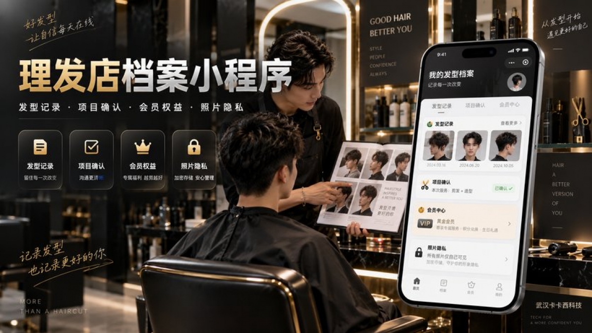理发店服务档案小程序怎么做？发型记录、项目确认、会员权益和照片隐私如何设计
