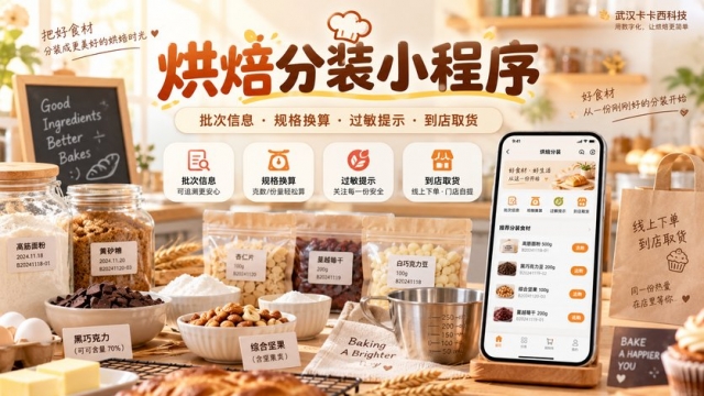 烘焙原料分装小程序怎么做？批次信息、规格换算、过敏提示和到店取货如何管理