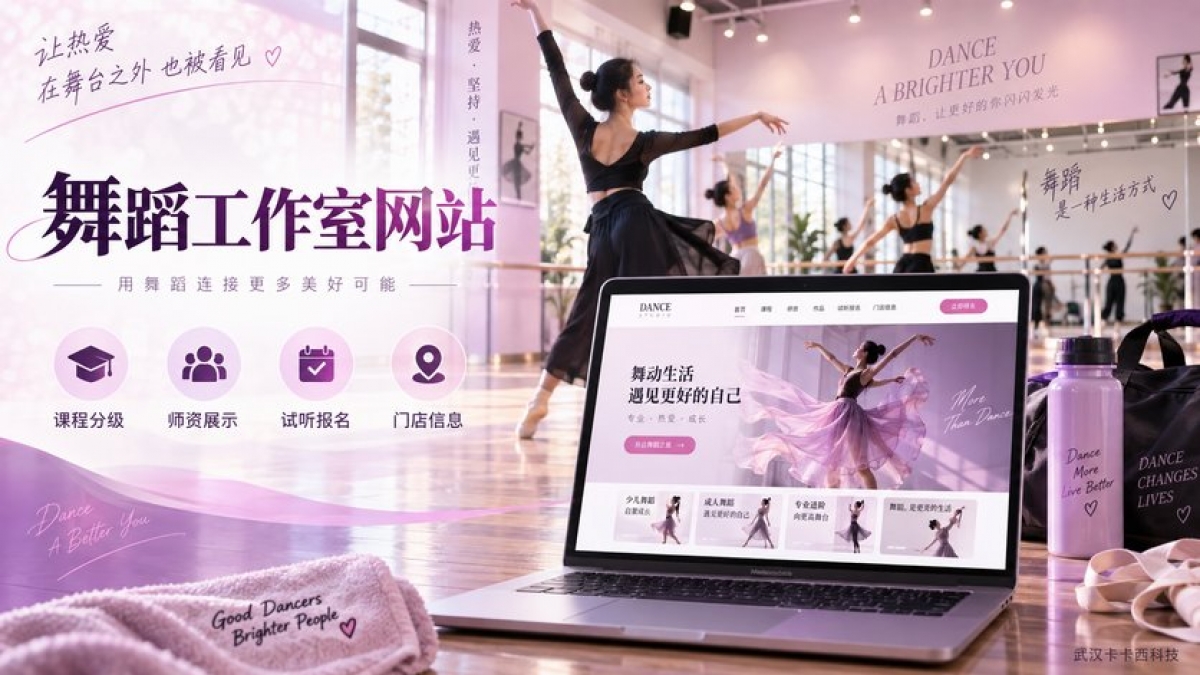 舞蹈工作室网站怎么建设？课程分级、师资展示、试听报名和门店信息如何组织