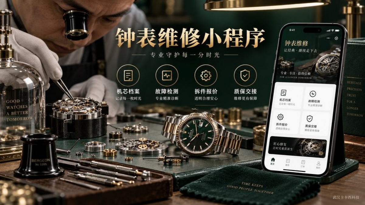 钟表维修小程序怎么做？机芯档案、故障检测、拆件报价和质保交接如何管理