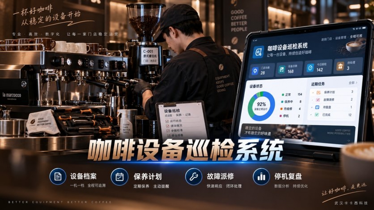 连锁咖啡门店设备巡检系统怎么做？设备档案、保养计划、故障派修和停机复盘如何设计