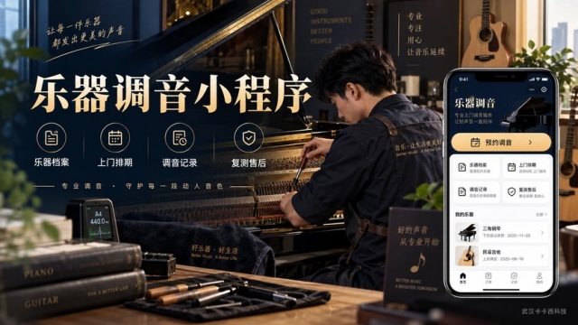乐器调音小程序怎么做？乐器档案、上门排期、调音记录和复测售后如何管理
