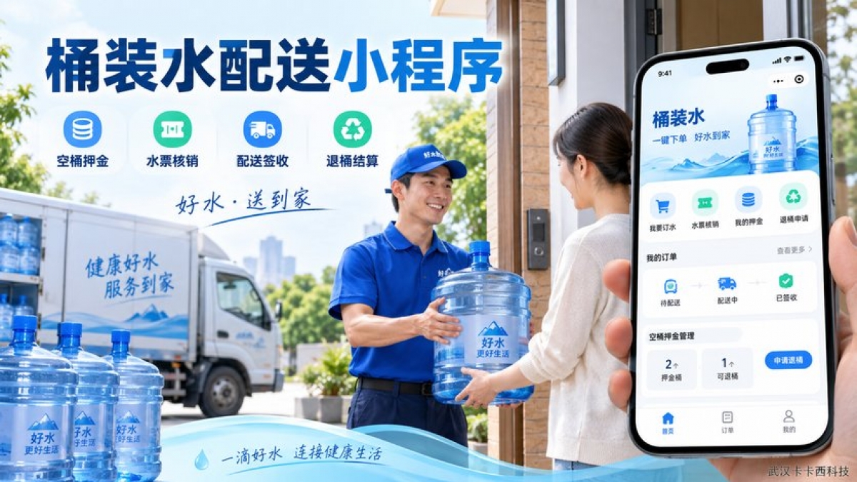 桶装水配送小程序如何管理空桶押金？水票核销、配送签收和退桶结算怎么做