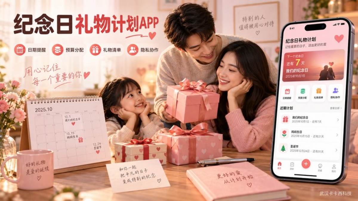 家庭纪念日礼物计划APP怎么做？日期提醒、预算分配、礼物清单和隐私协作如何设计