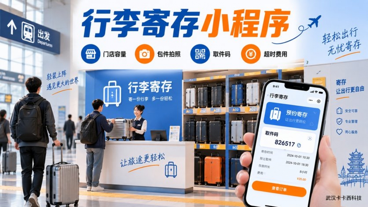 行李寄存小程序怎么做？门店容量、包件拍照、取件码和超时费用如何管理