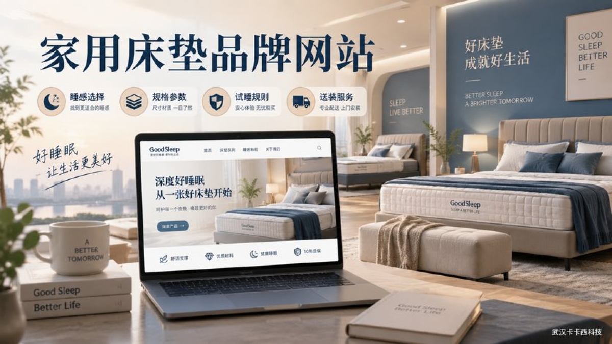 家用床垫品牌网站怎么建设？睡感选择、规格参数、试睡规则和送装服务如何说明