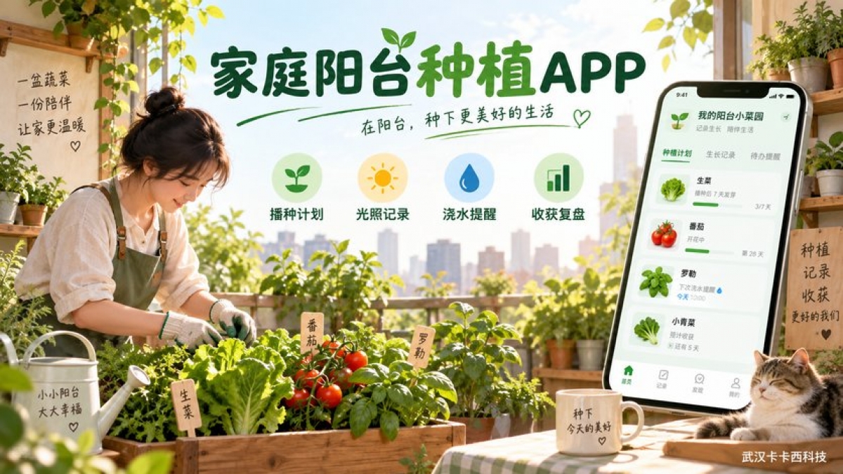 家庭阳台种植APP怎么做？播种计划、光照记录、浇水提醒和收获复盘如何设计
