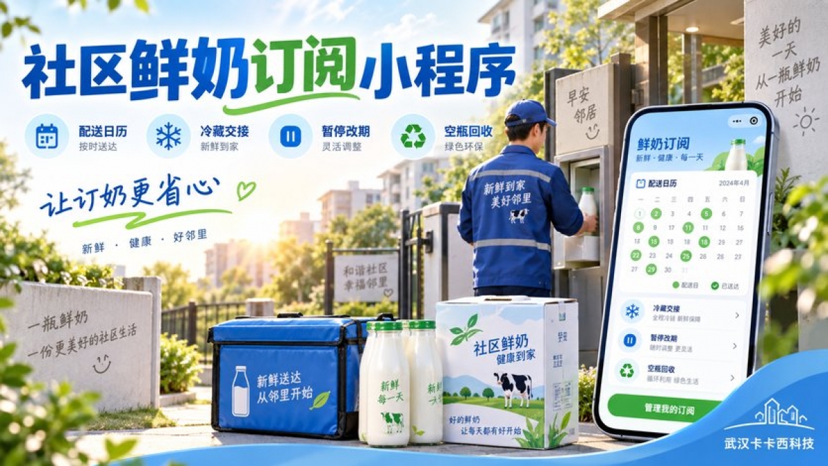 社区鲜奶订阅小程序怎么做？配送日历、冷藏交接、暂停改期和空瓶回收如何管理
