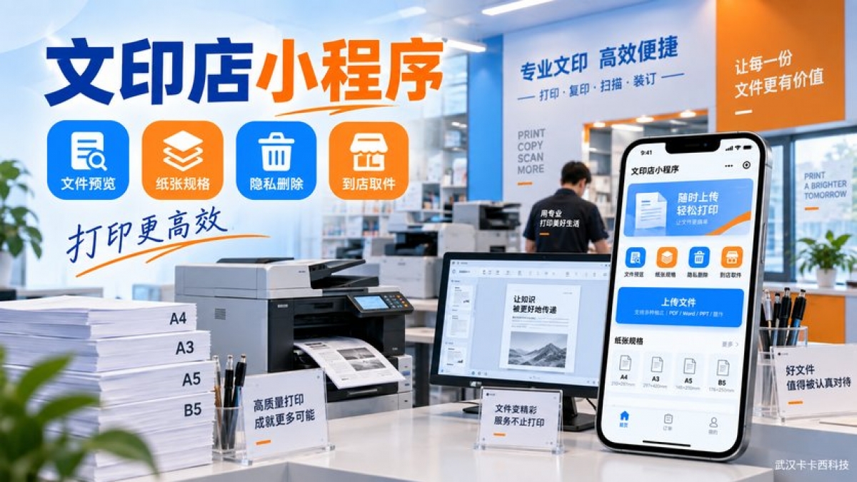 文印店小程序怎么做？文件预览、纸张规格、隐私删除和到店取件如何设计