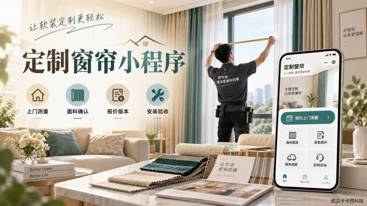 定制窗帘小程序怎么做？上门测量、面料确认、报价版本和安装验收如何管理