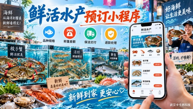 鲜活水产预订小程序怎么做？品种规格、称重差额、保活交付和退款如何处理