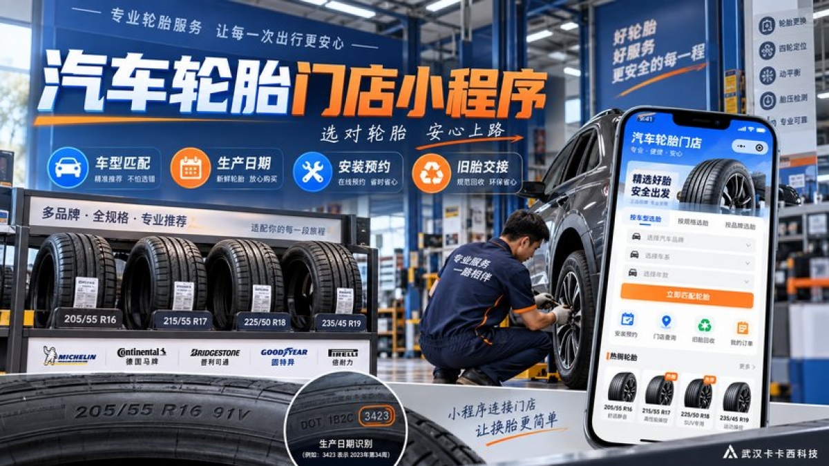 汽车轮胎门店小程序怎么做？车型匹配、生产日期、安装预约和旧胎交接如何管理
