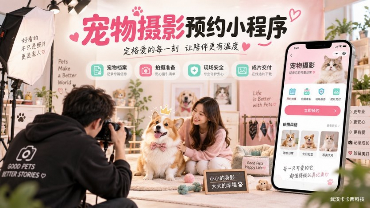 宠物摄影预约小程序怎么做？宠物档案、拍摄准备、现场安全和成片交付如何管理