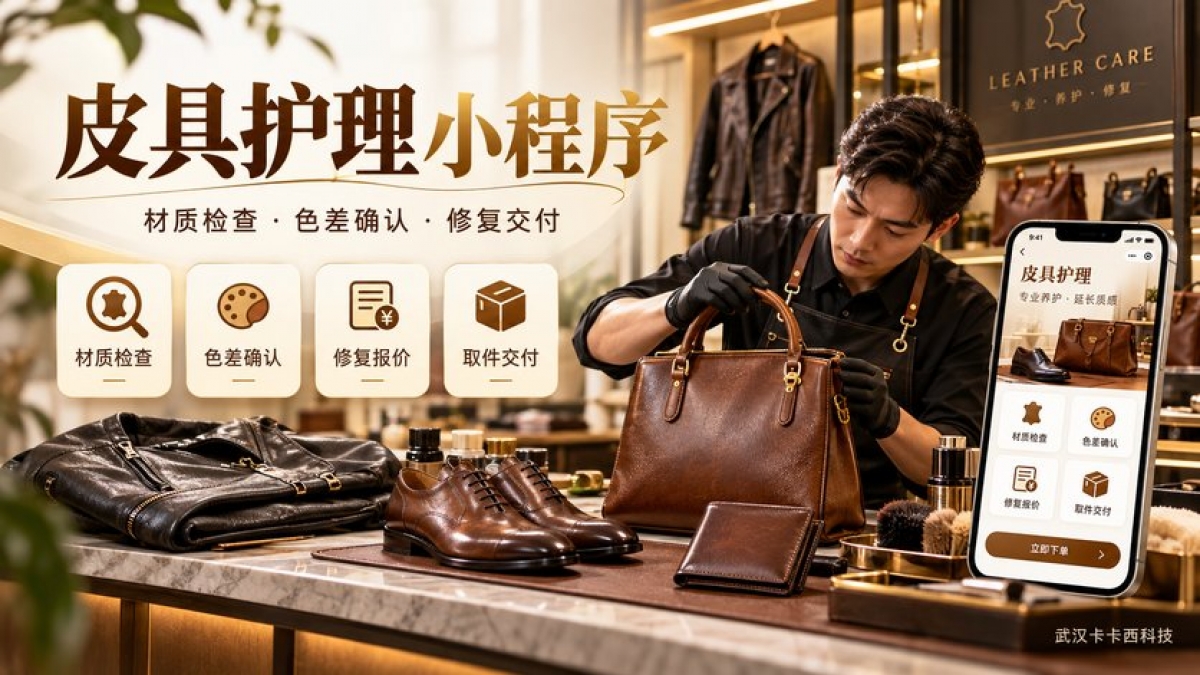 皮具护理门店小程序怎么做？材质检查、色差确认、修复报价和取件交付如何设计