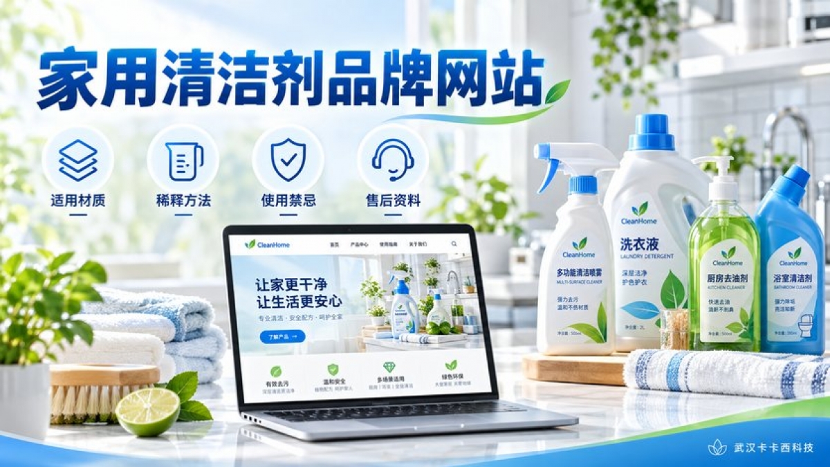 家用清洁剂品牌网站怎么建设？适用材质、稀释方法、使用禁忌和售后资料如何呈现