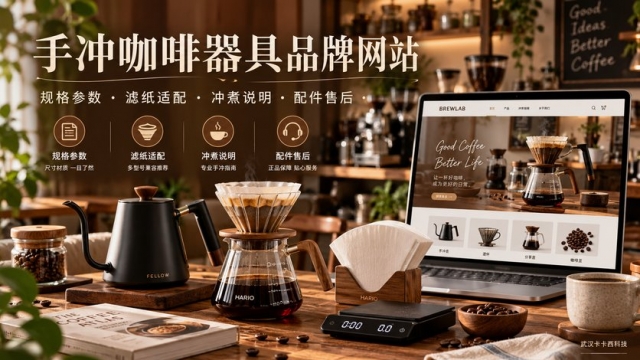 手冲咖啡器具品牌网站怎么建设？规格参数、滤纸适配、冲煮说明和配件售后如何组织