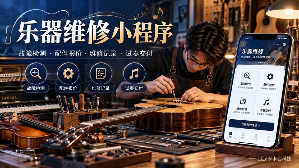 乐器维修门店小程序怎么做？故障检测、配件报价、维修记录和试奏交付如何设计