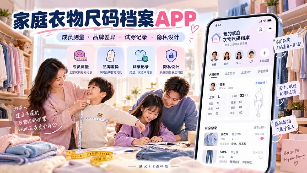 家庭衣物尺码档案APP怎么做？成员测量、品牌差异、试穿记录和隐私如何设计
