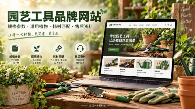 园艺工具品牌网站怎么建设？规格参数、适用植物、耗材匹配和售后资料如何组织